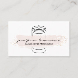 Tarjeta De Visita Vela de soja simple elegante rosa
