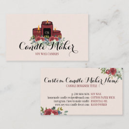 Tarjeta De Visita Vela Elegante Cera de Soja Casera Rosa
