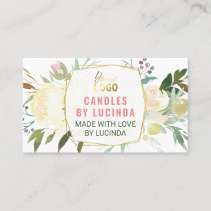 Tarjeta De Visita Vela floral casera