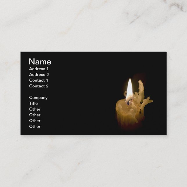 Tarjeta De Visita Vela Lite de Halloween y Wick quemado (Anverso)