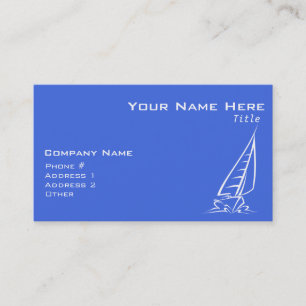 Tarjeta De Visita Vela real azul y blanca;Barco velero