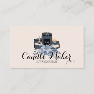 Tarjeta De Visita Vela suave elegante de cera de soja casera azul ma