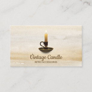 Tarjeta De Visita Vela Vintage Acuarela Boho