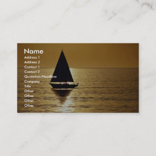 Tarjeta De Visita Velero en la puesta del sol, sloop