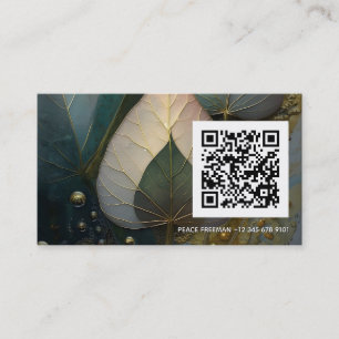 Tarjeta De Visita Velo de Hojas Diseño botánico