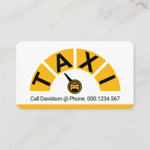 Tarjeta De Visita Velocímetro de Taxi Amarillo Conduciendo Taxi