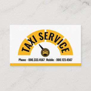 Tarjeta De Visita Velocímetro de Taxi Amarillo Conduciendo Taxi