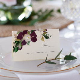 Tarjeta De Visita Velvet Magnolia Flowers monogram Wedding