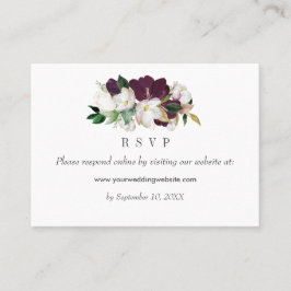 Tarjeta De Visita Velvet Magnolias Wedding RSVP Sitio web en línea