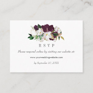 Tarjeta De Visita Velvet Magnolias Wedding RSVP Sitio web en línea