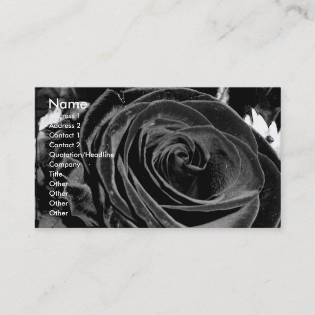 tarjeta de visita Velvet Rose (Anverso)