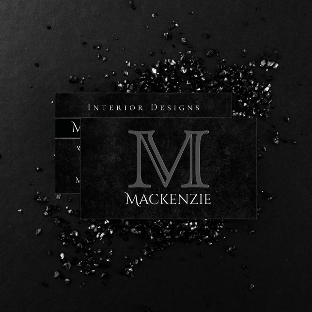 Tarjeta De Visita Velvety Onyx Damask | Black Vampy Grunge Baroque (Subido por el creador)