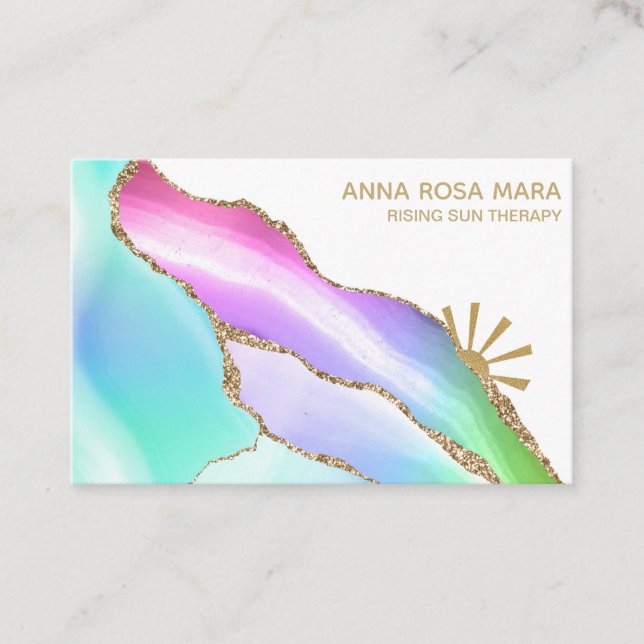 Tarjeta De Visita *~* Vena Purpurina de oro blanco con pasto de arco (Anverso)