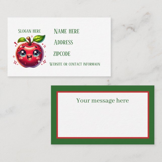 Tarjeta De Visita Vendedores de manzanas frescas lindas  (Anverso / Reverso)