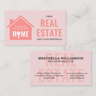 Tarjeta De Visita VENDO INMUEBLES Realtor Rosa Rubor