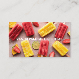 Tarjeta De Visita Vendo paletas de frutas