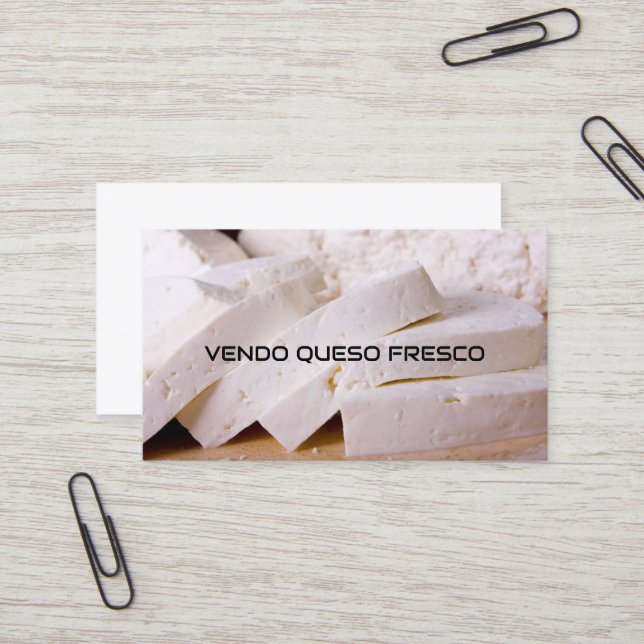 Tarjeta De Visita Vendo queso fresco (Anverso/Reverso In Situ)