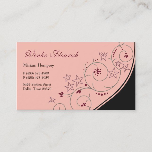 Tarjeta De Visita Venko Flourish Business Cards (Anverso)