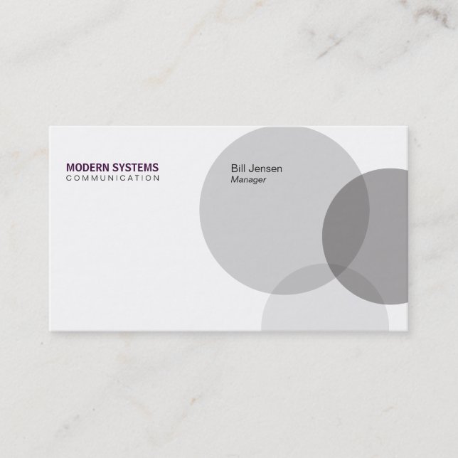 Tarjeta De Visita Venn circular (púrpura profundo) (Anverso)