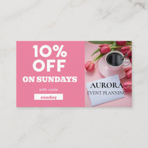 Tarjeta De Visita Venta de descuento de planeación de eventos