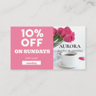 Tarjeta De Visita Venta de descuento de planeación de eventos