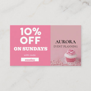 Tarjeta De Visita Venta de descuento de planeación de eventos