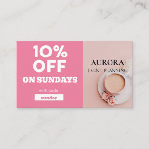 Tarjeta De Visita Venta de descuento de planeación de eventos