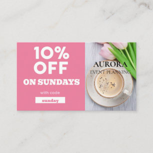 Tarjeta De Visita Venta de descuento de planeación de eventos