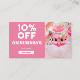 Tarjeta De Visita Venta de descuento de planeación de eventos