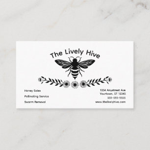 Tarjeta De Visita Venta de Miel Apicultura Flores y Abejas