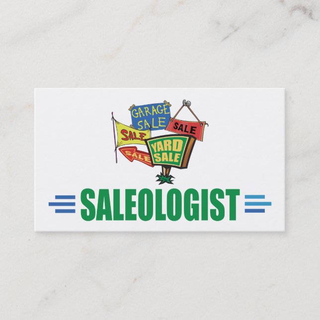 Tarjeta De Visita Venta divertida de garaje de venta de yard (Anverso)