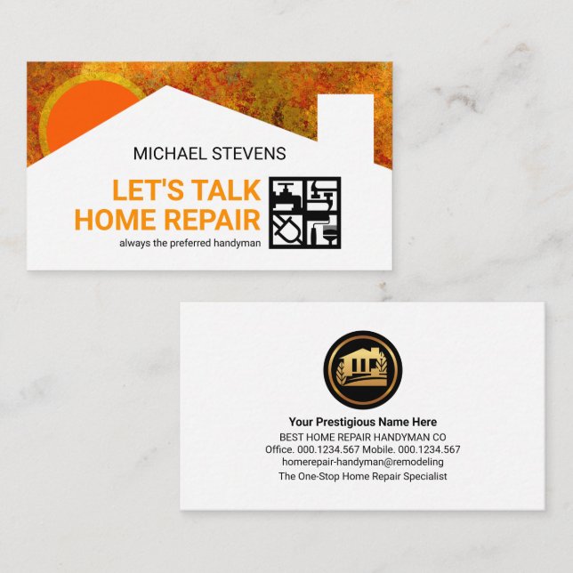 Tarjeta De Visita Ventana Herramientas de manual de silueta de edifi (Anverso / Reverso)