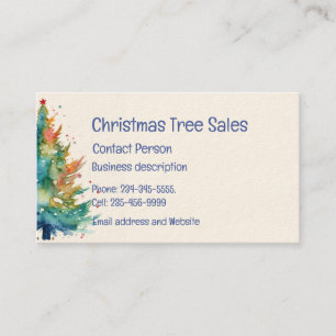 Tarjeta De Visita Ventas de árboles de Navidad