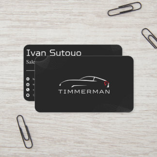 Tarjeta De Visita Ventas de coches elegantes y negros