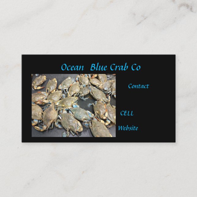 Tarjeta De Visita Ventas de Crab Azul (Anverso)