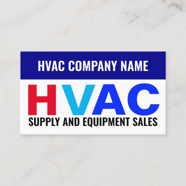 Tarjeta De Visita Ventas de suministros y equipos - HVAC (Anverso)