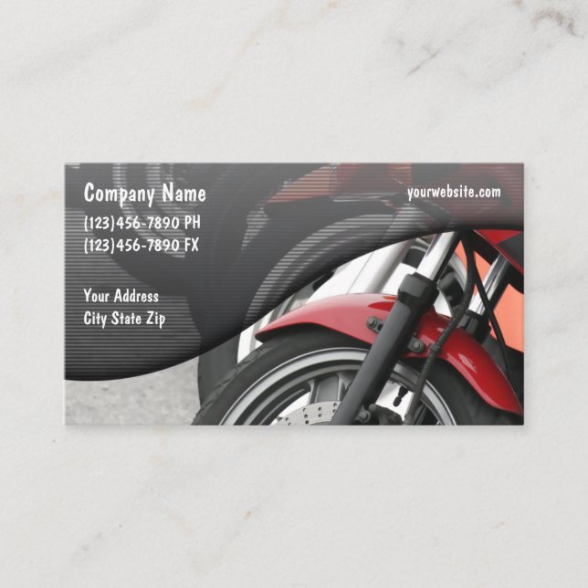 Tarjeta De Visita Ventas Y Servicio De Motocicletas (Anverso)