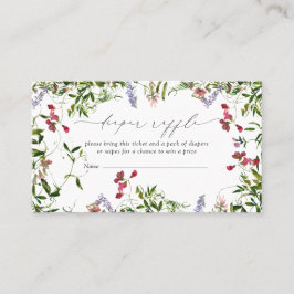 Tarjeta De Visita Verano Flor silvestre Baby Shower Diaper Raffle