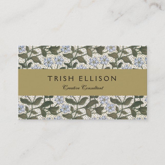 Tarjeta De Visita Verano Periwinkle Bonito Flor Elegante Floral (Anverso)