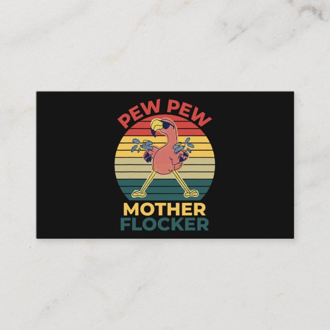 Tarjeta De Visita Verano Vibes Rosa Flamingo Funny Pew Pew Mother Fl (Anverso)