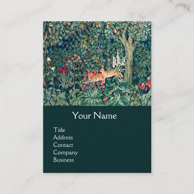 Tarjeta De Visita VERDAD, ANIMALES FORESTALES, Hares, Buses Florales (Anverso)