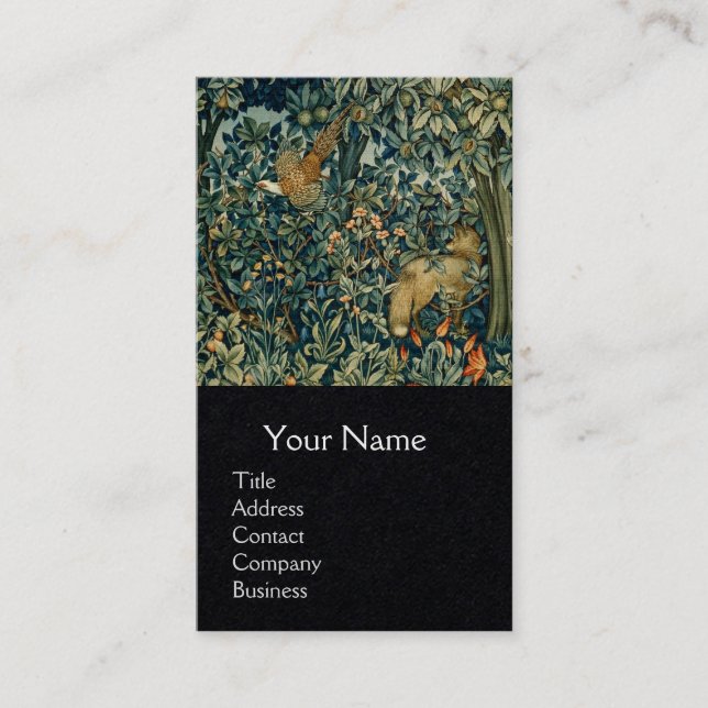 Tarjeta De Visita VERDAD, ANIMALES FORESTALES Pheasant, Fox, Green F (Anverso)