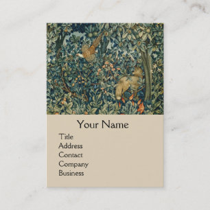 Tarjeta De Visita VERDAD, ANIMALES FORESTALES Pheasant, Fox, Green F