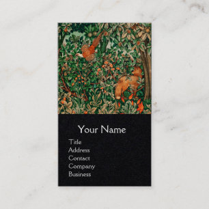 Tarjeta De Visita VERDAD, ANIMALES FORESTALES Pheasant, Fox, Green F
