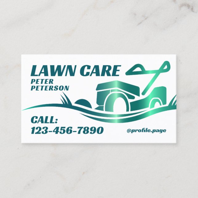 Tarjeta De Visita Verdadero y audaz cortamiento de césped (Anverso)