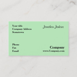 Tarjeta De Visita Verde