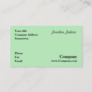 Tarjeta De Visita Verde