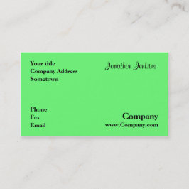 Tarjeta De Visita Verde