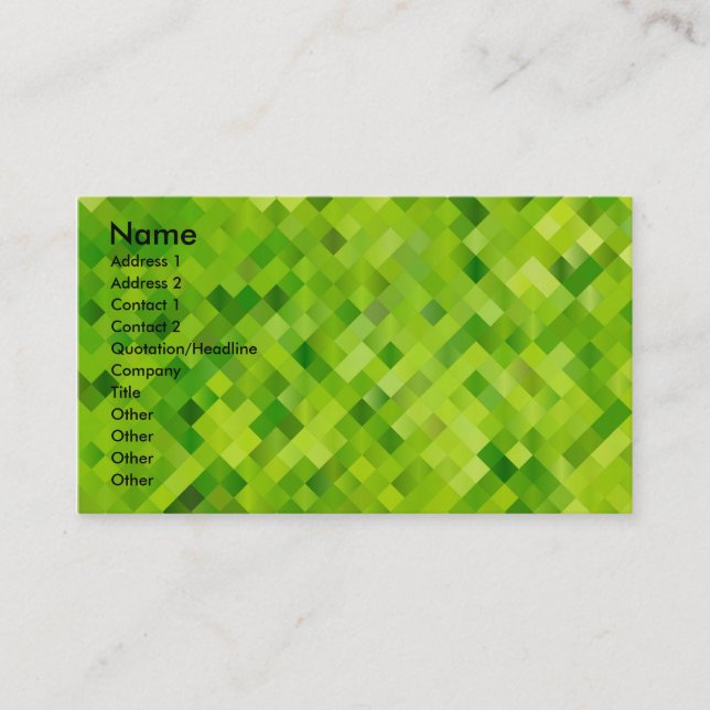 tarjeta de visita verde (Anverso)