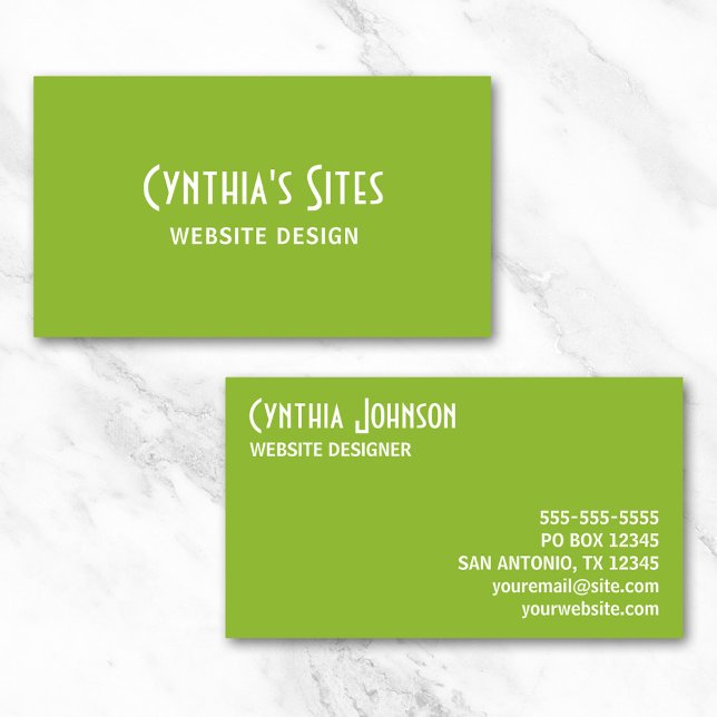 Tarjeta De Visita Verde (Pea Soup Green Business Cards)